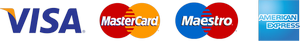 Visa, MasterCard, Maestro, American Express