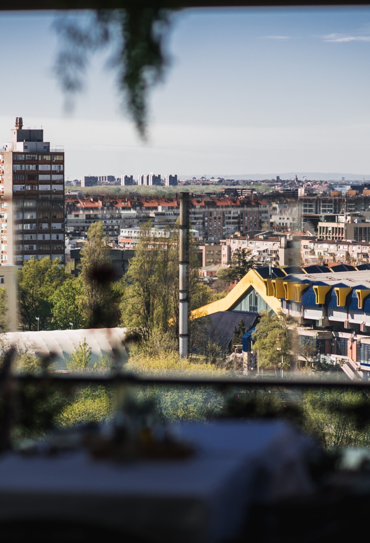 Belgrade city view from Heritage Rooftop restaurant